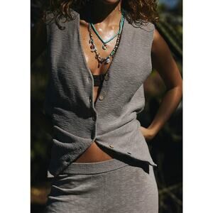 NWT Free People Beach Stockton Sweater Set | Sleet Grey | Size M